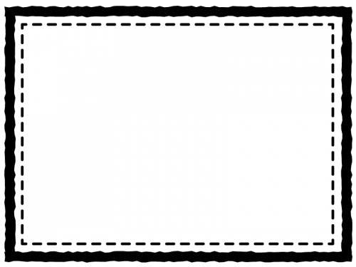 白黒の四角いシンプルな二重線のフレーム飾り枠イラスト02