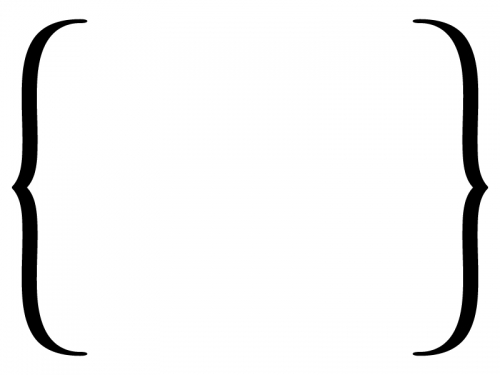 白黒のシンプルな括弧のフレームイラスト02