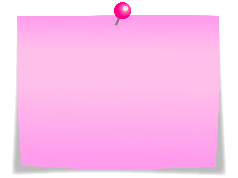 ピンク色のプッシュピンとメモ用紙のフレーム飾り枠イラスト 無料イラスト かわいいフリー素材集 フレームぽけっと