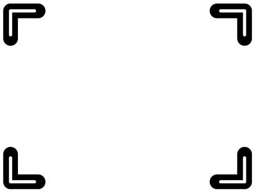 白黒のシンプルな四隅フレーム飾り枠イラスト02
