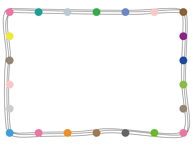 カラフルな丸の手書き線フレーム飾り枠イラスト02 無料イラスト かわいいフリー素材集 フレームぽけっと
