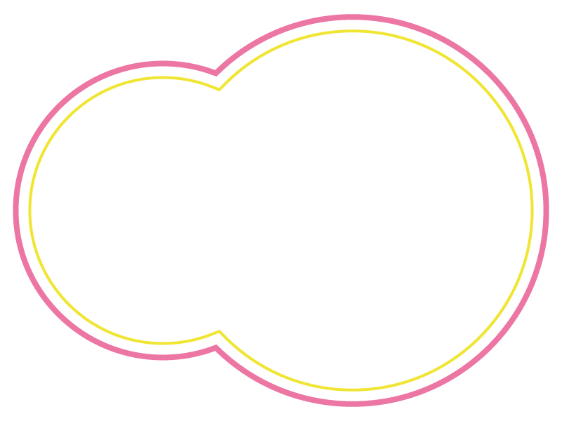 ピンクと黄色の二重線の丸型フレーム飾り枠イラスト 無料イラスト かわいいフリー素材集 フレームぽけっと