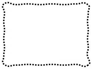 白黒のシンプルな波の点線のフレーム飾り枠イラスト