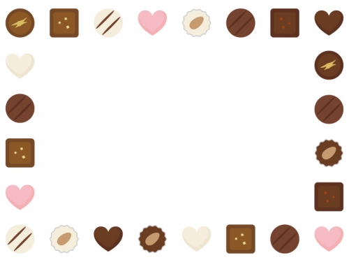 チョコレートトリュフの囲みフレーム飾り枠イラスト