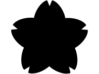 桜のシルエットの黒色フレーム飾り枠イラスト