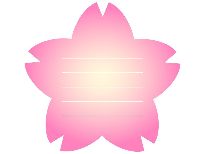 桜の輪郭のピンク色メモ帳フレーム飾り枠イラスト 無料イラスト かわいいフリー素材集 フレームぽけっと