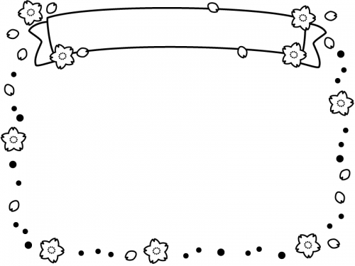 すべての動物の画像 トップ100桜 イラスト 枠 白黒