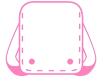 ランドセルのピンク色線フレーム飾り枠イラスト