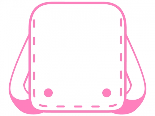 ランドセルのピンク色線フレーム飾り枠イラスト