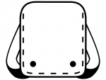ランドセルの白黒線フレーム飾り枠イラスト