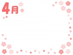 4月・桜のフレーム飾り枠イラスト