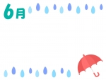 6月・梅雨のフレーム飾り枠イラスト