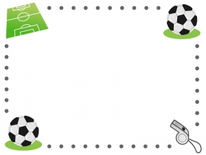 点線のサッカーのフレーム飾り枠イラスト02