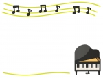 グランドピアノのフレーム飾り枠イラスト