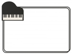 グランドピアノのシンプルフレーム飾り枠イラスト