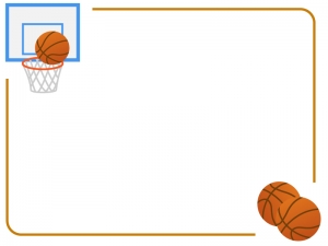 バスケットボールのフレーム飾り枠イラスト