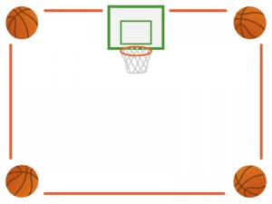 バスケットボールのフレーム飾り枠イラスト02