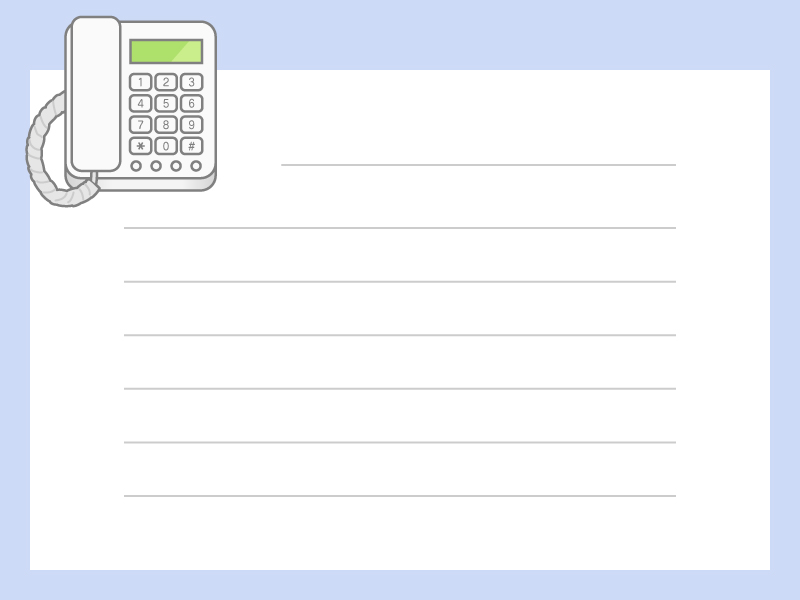 電話の青色メモ帳フレーム飾り枠イラスト 無料イラスト かわいいフリー素材集 フレームぽけっと