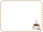 コーヒーの茶色の点線フレーム飾り枠イラスト