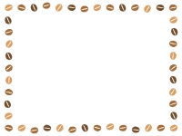 コーヒー豆の囲みフレーム飾り枠イラスト
