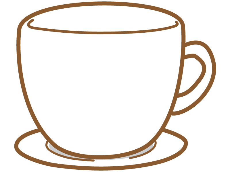 コーヒーカップ型の茶色フレーム飾り枠イラスト 無料イラスト かわいいフリー素材集 フレームぽけっと