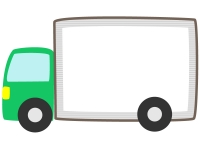 緑色のトラックの形のフレーム飾り枠イラスト