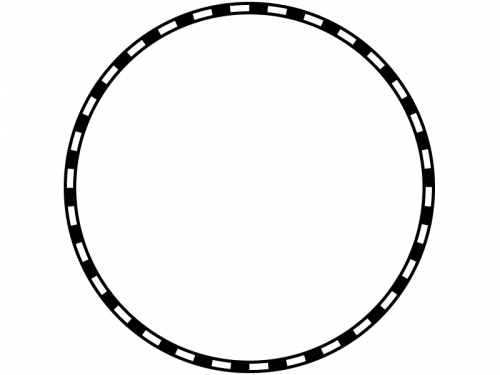 線路の白黒円形フレーム飾り枠イラスト