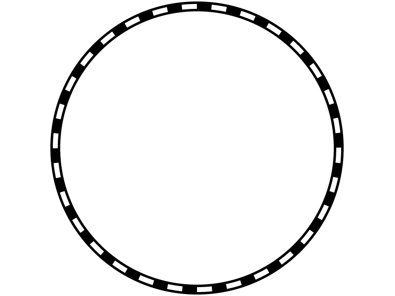 線路の白黒円形フレーム飾り枠イラスト 無料イラスト かわいいフリー素材集 フレームぽけっと