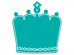白線の王冠のフレーム飾り枠イラスト
