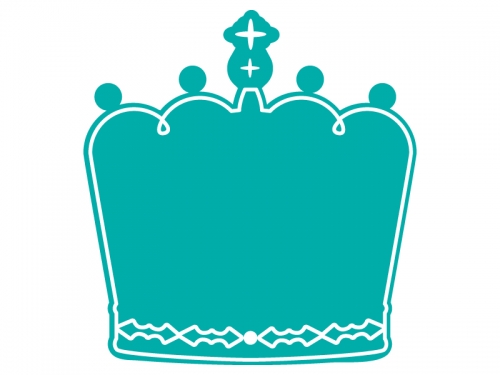 白線の王冠のフレーム飾り枠イラスト