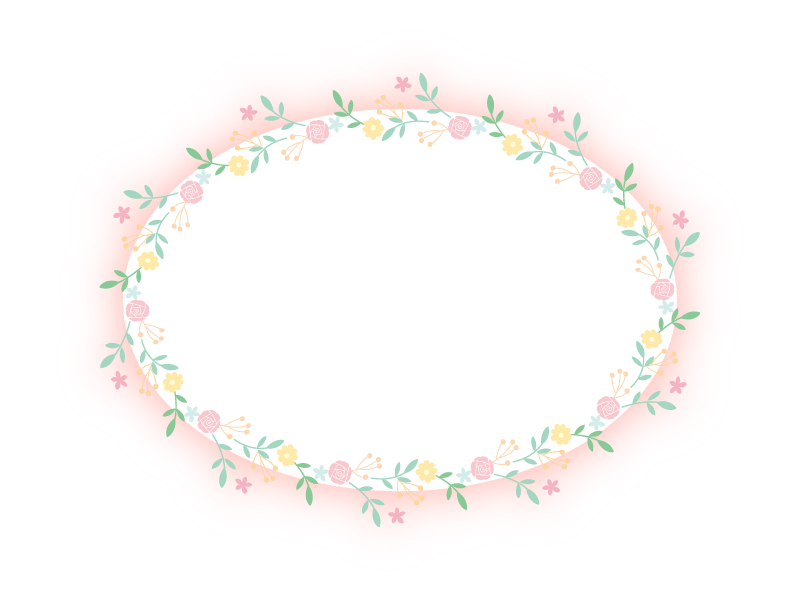 フェミニンな花のフレーム飾り枠イラスト 無料イラスト かわいいフリー素材集 フレームぽけっと