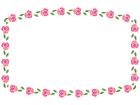 バラ（薔薇）の花のフレーム飾り枠イラスト