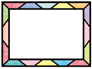 ステンドグラス風のフレーム飾り枠イラスト
