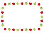 赤りんごと青りんごの囲みフレーム飾り枠イラスト