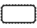 レース編み・ドイリーの白黒飾り枠フレームイラスト