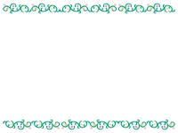 くるくるした蔦と花の上下フレーム飾り枠イラスト
