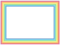 虹の四角フレーム飾り枠イラスト