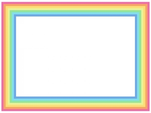 虹の四角フレーム飾り枠イラスト