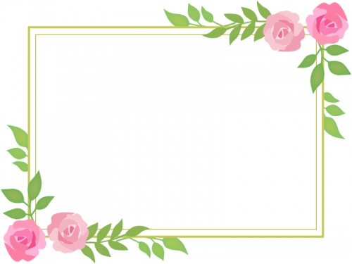 バラ 薔薇 の二重線フレーム飾り枠イラスト 無料イラスト かわいい