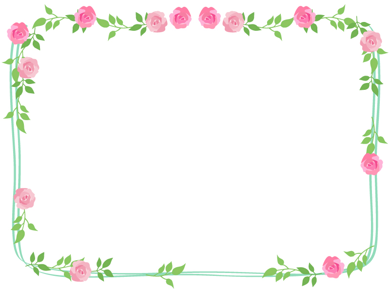 バラ（薔薇）の手書き風フレーム飾り枠イラスト | 無料イラスト かわいいフリー素材集 フレームぽけっと