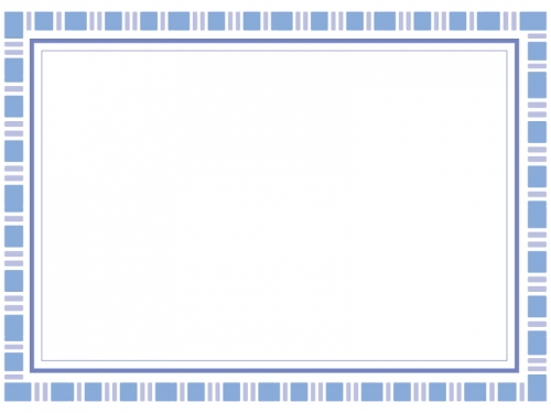 四角模様の青いフレームの飾り枠イラスト