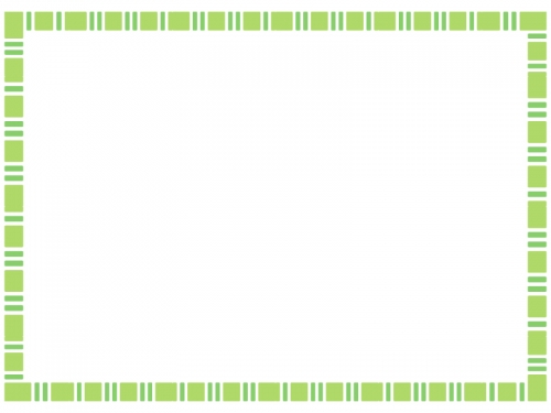 四角模様の緑色フレームの飾り枠イラスト