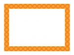 オレンジ系チェック模様のフレーム飾り枠イラスト