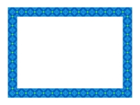 ブルー系チェック模様のフレーム飾り枠イラスト