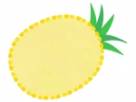 パイナップルの形の黄色フレーム飾り枠イラスト