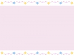 手書き風キラキラ星の上下ピンク色フレーム飾り枠イラスト