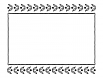葉っぱの模様の白黒フレーム飾り枠イラスト
