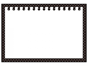 水玉模様のノートの白黒フレーム飾り枠イラスト
