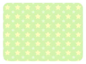 大小の星パターンの緑色フレーム飾り枠イラスト