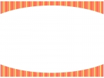 オレンジ色のストライプのフレーム飾り枠イラスト
